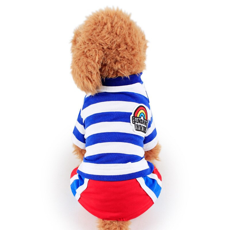 Triibuline lemmikloomakoera kombinesoon Lemmikloomarõivad väikestele koertele Yorkshire`i terjer Chihuahua riietus kutsika koerte kostüüm Ropa Para Perros