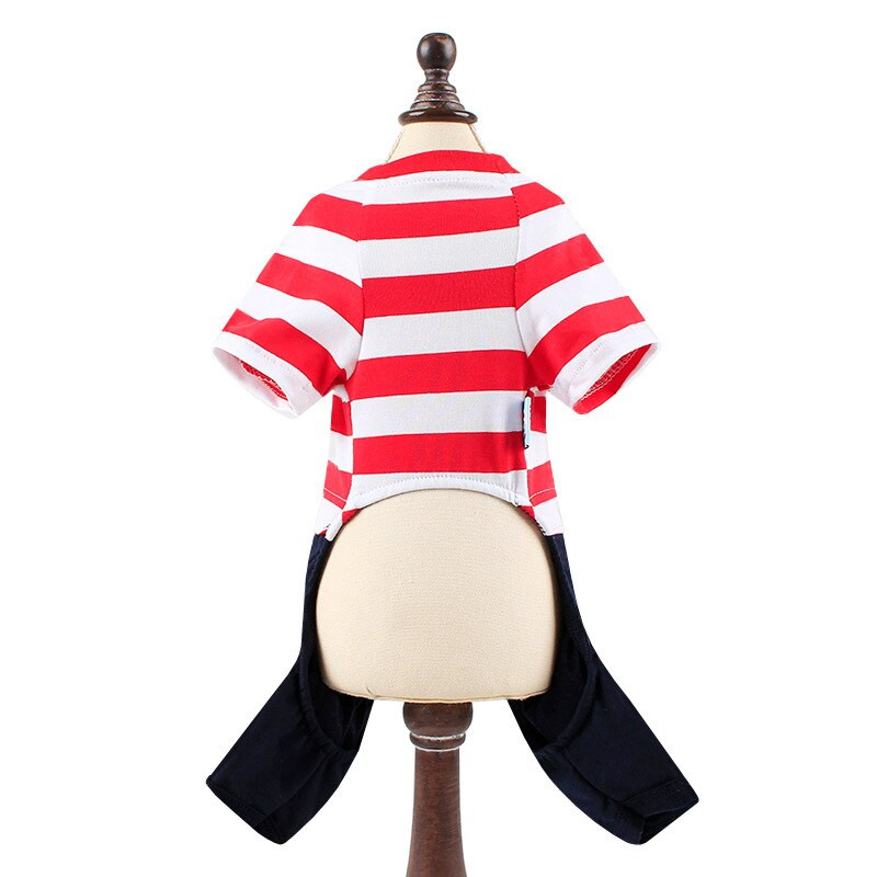 Triibuline lemmikloomakoera kombinesoon Lemmikloomarõivad väikestele koertele Yorkshire`i terjer Chihuahua riietus kutsika koerte kostüüm Ropa Para Perros