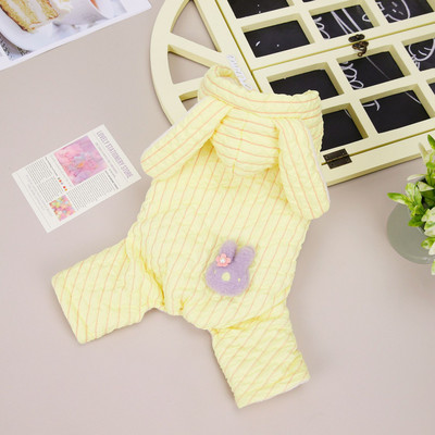 Küüliku kõrvapüksid Koerariided Kawaii Solid Stripe Soe Väikeste Koerte Riietus Kass Talvine Paks Soe Mood Armsad Lemmikloomatooted