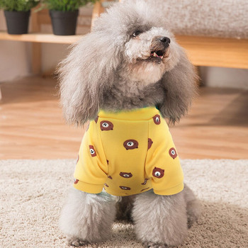 Ρούχα για κατοικίδια για σκύλους Χαριτωμένη εκτύπωση Μικρό παλτό με κουκούλα για σκύλους Χειμερινά ζεστά ρούχα για κατοικίδια για Chihuahua Shih Tzu Φούτερ Puppy Cat Pullover