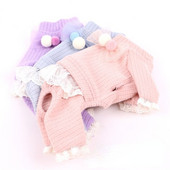 Lace Soild Color Dog Kombinezon Puppy Pet Cat Clothes Odjeća Chihuahua Dog Kombinezon za male pse Jesen i Zima Odjeća za kućne ljubimce