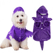 Pisici din desene animate Costume cosplay pentru animale de companie, uimitoare, moale, confortabile, fără pilling, rochie catifelată, aspect de dinozaur, costume pentru animale de companie