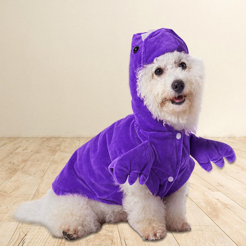 Pisici din desene animate Costume cosplay pentru animale de companie, uimitoare, moale, confortabile, fără pilling, rochie catifelată, aspect de dinozaur, costume pentru animale de companie