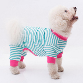 Ολόσωμη φόρμα για σκύλους Απαλή ριγέ μοτίβο Ζεστό πουκάμισο με τετράποδο για σκύλους σκύλους Υπνοδωματίων Φόρμα για κατοικίδια