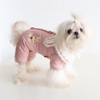 Αυτιά κουνελιού Fleece Φλις φόρμα για σκύλους Kawaii Rompers Χειμερινά ζεστά ρούχα για μικρά σκυλιά Ρούχα για κουτάβι Χοντρό μόδα Bichon Προϊόντα για κατοικίδια