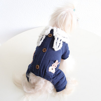 Αυτιά κουνελιού Fleece Φλις φόρμα για σκύλους Kawaii Rompers Χειμερινά ζεστά ρούχα για μικρά σκυλιά Ρούχα για κουτάβι Χοντρό μόδα Bichon Προϊόντα για κατοικίδια