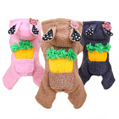 Zahusťte teplý flísový overal pre psov, zimné pyžamo pre psov, onesie, šteňa, králičí kostým s kapucňou, oblečenie pre psov pre malých psov, yorkshirských psov