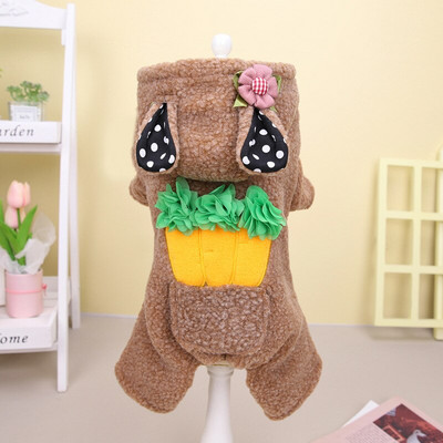 Zahusťte teplý flísový overal pre psov, zimné pyžamo pre psov, onesie, šteňa, králičí kostým s kapucňou, oblečenie pre psov pre malých psov, yorkshirských psov