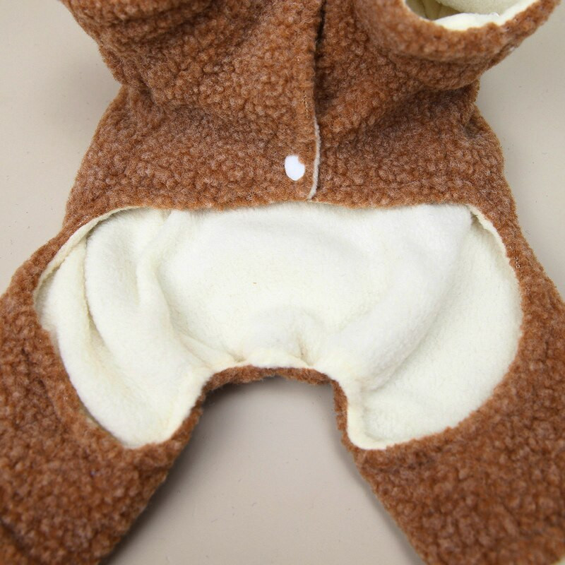 Zahusťte teplý flísový overal pre psov, zimné pyžamo pre psov, onesie, šteňa, králičí kostým s kapucňou, oblečenie pre psov pre malých psov, yorkshirských psov