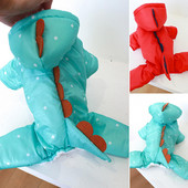 Patvari naminių gyvūnėlių pūkinė striukė Lengvai valomi šuniuko drabužiai 4 kojų šalčiui atsparūs stori, šilti šuniuko dinozaurų drabužiai