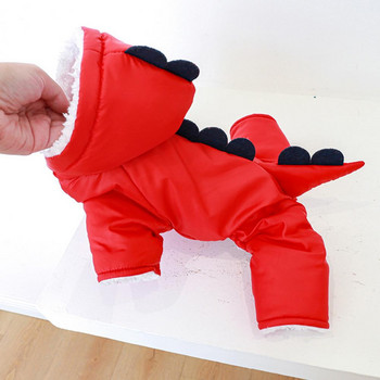 Ανθεκτικό μπουφάν Pet Down Εύκολος καθαρισμός Ρούχα για κουτάβι με 4 πόδια ανθεκτικό στο κρύο Thicken Warm Puppy Dinosaur Clothing