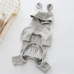 Domáce zvieratá Psy Mačky Šteniatka Oblečenie Zimné teplé overaly so štyrmi nohami a ušnými čiapkami