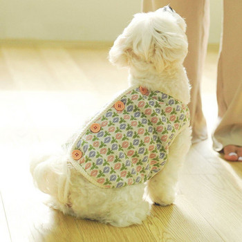 2022 Φθινόπωρο, Χειμερινό Λουλούδι Ρούχα Σκύλου Γιλέκο Γάτας Teddy Corgi Ζεστό μπουφάν Ρούχα Poodle Bichon Στολή για κατοικίδια Μικρά ρούχα για σκύλους