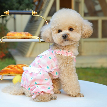 Καρό Cherry στάμπα για σκύλους Ρούχα για κουτάβια κατοικίδια για γάτες Bichon Ρούχα για σκύλους Ρούχα για μικρά σκυλιά Ανοιξιάτικα και καλοκαιρινά ρούχα για κατοικίδια