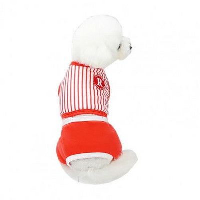 Salopetă de modă pentru animale de companie, design cu dungi moi, salopetă de vară pentru câini, cu patru picioare, îmbrăcăminte pentru îmbrăcăminte pentru acasă