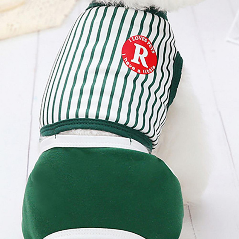 Salopetă de modă pentru animale de companie, design cu dungi moi, salopetă de vară pentru câini, cu patru picioare, îmbrăcăminte pentru îmbrăcăminte pentru acasă