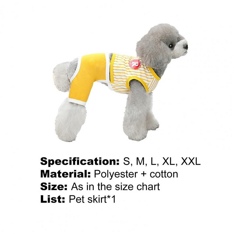 Salopetă de modă pentru animale de companie, design cu dungi moi, salopetă de vară pentru câini, cu patru picioare, îmbrăcăminte pentru îmbrăcăminte pentru acasă