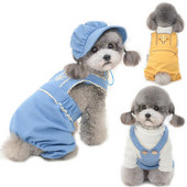 Letné overaly pre psov, čiapka, oblečenie pre malých psov, overal, kombinéza, nohavice pre šteniatka, Yorkshirský pomeranský teriér, bišón, pudel, bradáč, oblečenie, čiapka