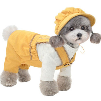 Καλοκαιρινές φόρμες για σκύλους Καπέλο μικρού σκύλου Ρούχα για σκύλους Σαλόνι για κουτάβι Παντελόνι Yorkshire Pomeranian Bichon Poodle Schnauzer Καπέλο ρούχων