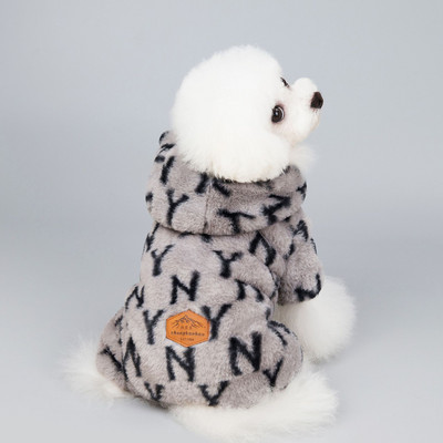 Teplé oblečenie pre psov s viacerými farbami a potlačou, bavlnené polstrované, zahustené kombinézy pre domáce zvieratá, kožušinové oblečenie pre psov, kostým pre psov s štyrmi nohami