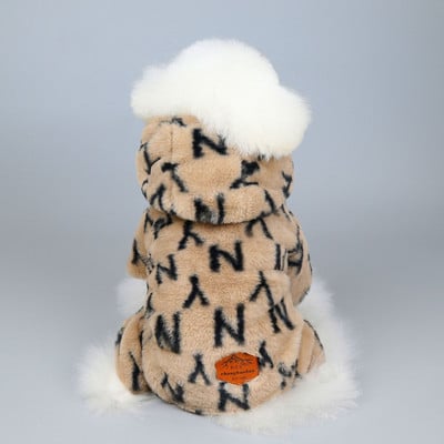 Teplé oblečenie pre psov s viacerými farbami a potlačou, bavlnené polstrované, zahustené kombinézy pre domáce zvieratá, kožušinové oblečenie pre psov, kostým pre psov s štyrmi nohami