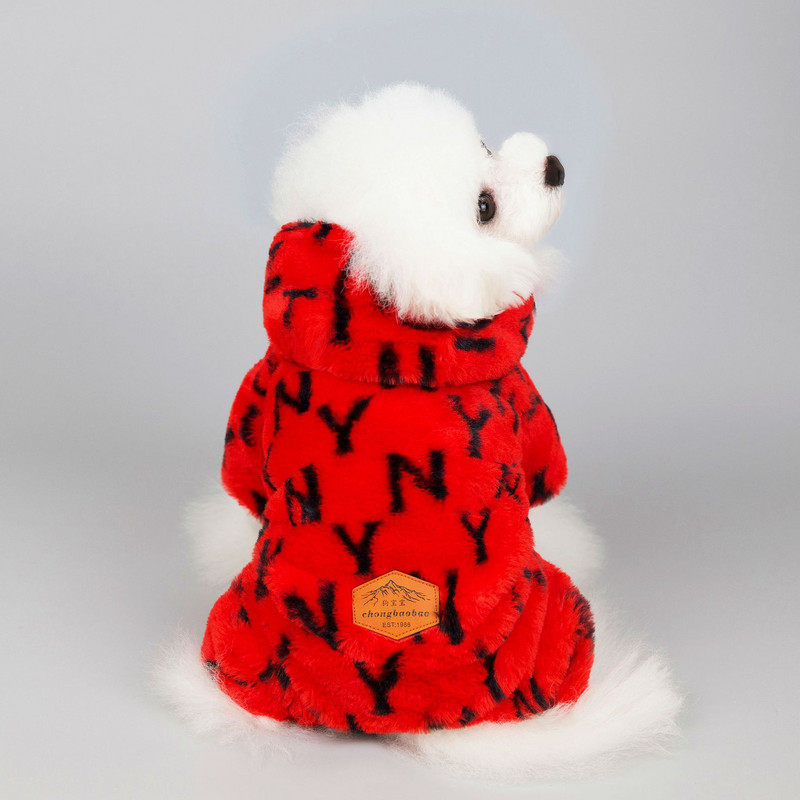 Teplé oblečenie pre psov s viacerými farbami a potlačou, bavlnené polstrované, zahustené kombinézy pre domáce zvieratá, kožušinové oblečenie pre psov, kostým pre psov s štyrmi nohami