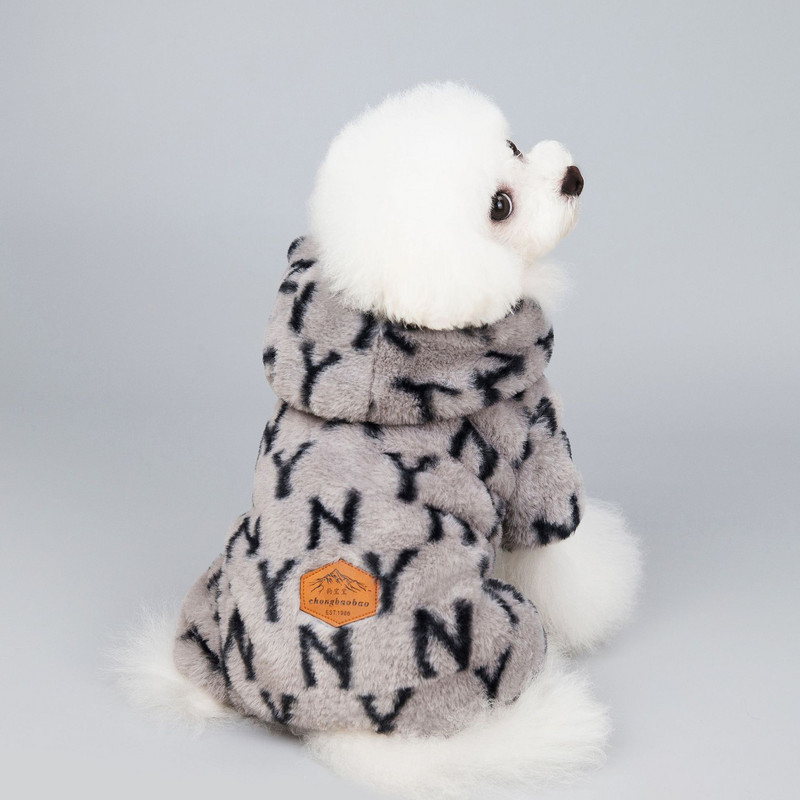 Teplé oblečenie pre psov s viacerými farbami a potlačou, bavlnené polstrované, zahustené kombinézy pre domáce zvieratá, kožušinové oblečenie pre psov, kostým pre psov s štyrmi nohami