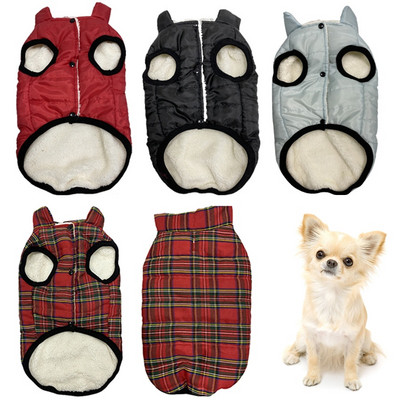 Téli meleg kisállatruházat kistestű kutyáknak Szélálló kisállat kutyakabát dzseki párnázott ruha Yorkie chihuahua kiskutya macska mellényhez