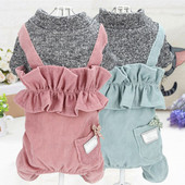 Oblečenie pre psov, roztomilý manšestrový overal, malé a stredné domáce zvieratá, pohodlné módne nohavice, jeseň/zima, teplý mačací kostým, oblečenie pre domáce zvieratá