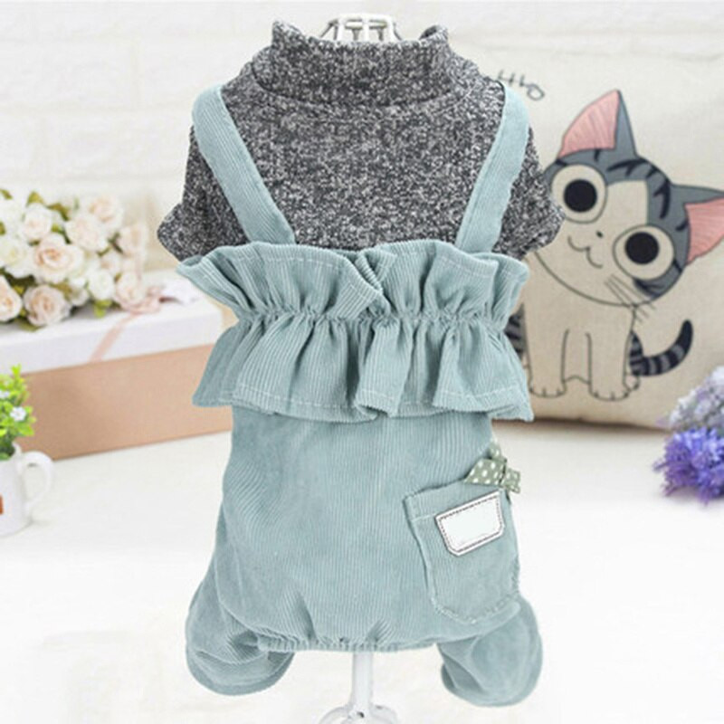 Oblečenie pre psov, roztomilý manšestrový overal, malé a stredné domáce zvieratá, pohodlné módne nohavice, jeseň/zima, teplý mačací kostým, oblečenie pre domáce zvieratá