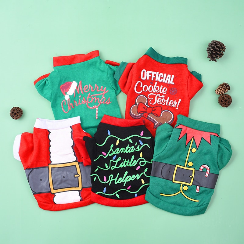 Koera jõuluriided Prantsuse buldogi lemmikloomariided Pehmed uusaasta lemmikloomariided väikestele keskmistele koertele Chihuahua kutsikas Ropa Perro mops