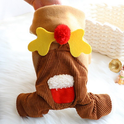 Haine de iarnă pentru animale de companie Se îngroașă haine calde pentru câini Salopetă ținută de Crăciun pentru animale de companie Jachetă pentru câini de Crăciun Salopete Costume pentru cățeluș