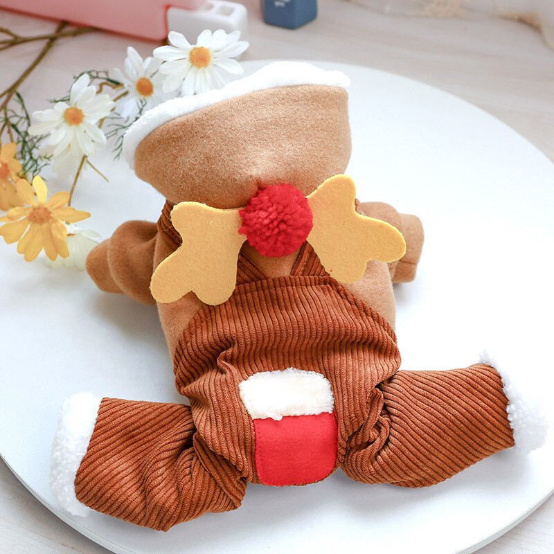 Haine de iarnă pentru animale de companie Se îngroașă haine calde pentru câini Salopetă ținută de Crăciun pentru animale de companie Jachetă pentru câini de Crăciun Salopete Costume pentru cățeluș