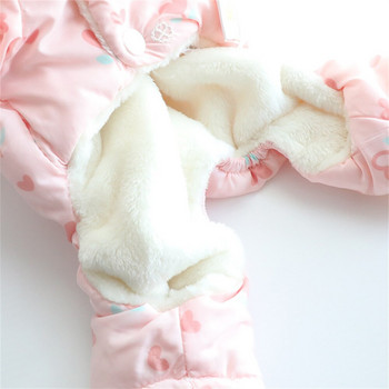 Παχύρρευστη βελούδινη φόρμα χειμερινών σκύλων ροζ παλτό Προμήθειες για κατοικίδια Puppy Bichon κοστούμι για σκύλους Χειμερινή ένδυση για σκύλους Πυτζάμα Ropa Perro
