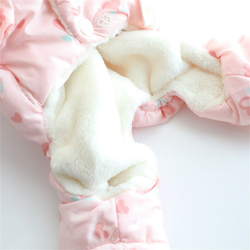 Παχύρρευστη βελούδινη φόρμα χειμερινών σκύλων ροζ παλτό Προμήθειες για κατοικίδια Puppy Bichon κοστούμι για σκύλους Χειμερινή ένδυση για σκύλους Πυτζάμα Ropa Perro