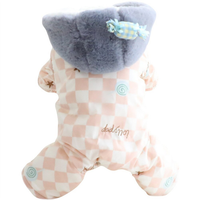 Παχύρρευστη βελούδινη φόρμα χειμερινών σκύλων ροζ παλτό Προμήθειες για κατοικίδια Puppy Bichon κοστούμι για σκύλους Χειμερινή ένδυση για σκύλους Πυτζάμα Ropa Perro