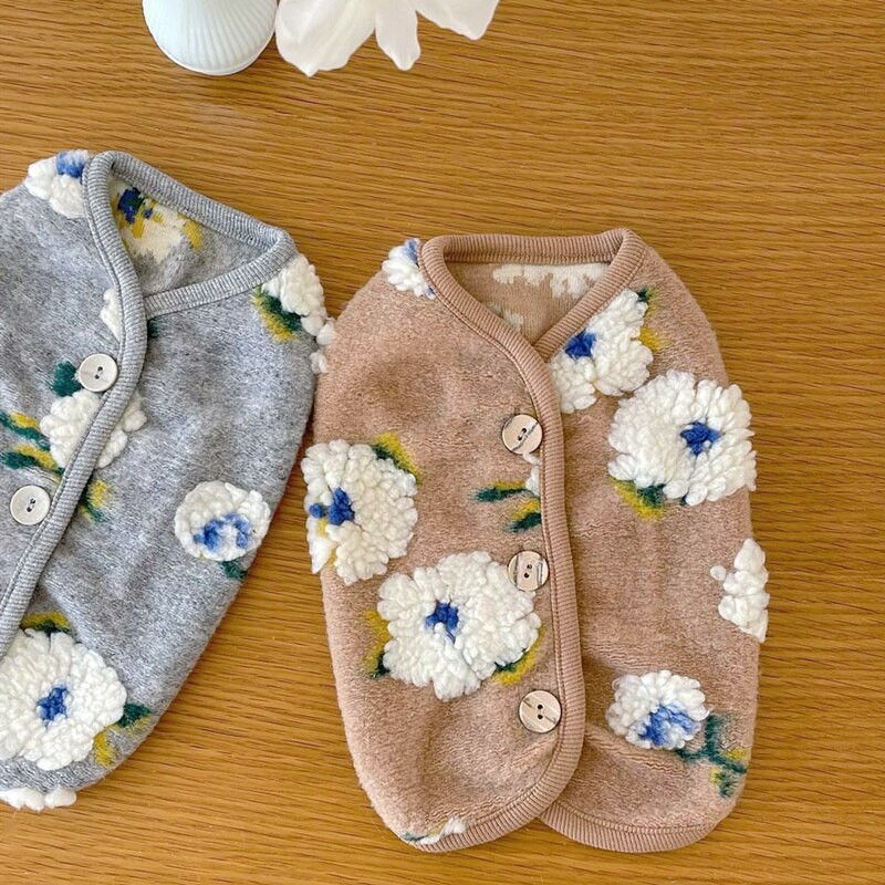 Oblečenie pre psov Jesenné a zimné oblečenie pre šteniatka Sveter/vesta Teddy Čivava Bišon Pudel Pomeranian Šteniatko Oblečenie pre domáce zvieratá Kvetinový vzor