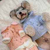 Zimný flísový teplý overal pre psov, roztomilý kreslený medvedík, bunda pre domáce zvieratá pre malých psov, oblečenie pre psov, domáce oblečenie pre psov v Yorkshire, pyžamá, župan pre psov