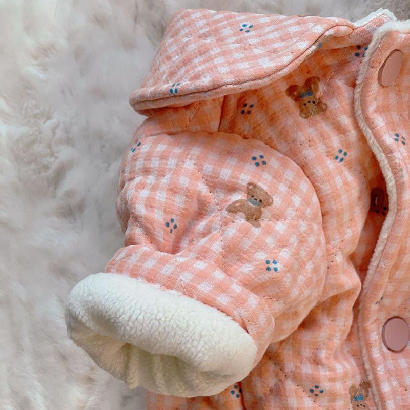 Zimný flísový teplý overal pre psov, roztomilý kreslený medvedík, bunda pre domáce zvieratá pre malých psov, oblečenie pre psov, domáce oblečenie pre psov v Yorkshire, pyžamá, župan pre psov