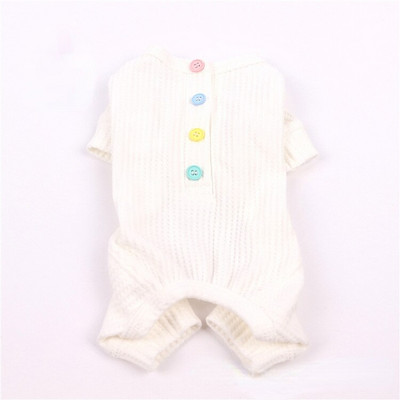 Bavlnené vaflové farebné gombíky pre psov, oblečenie pre šteniatka a mačky, oblečenie pre psov Bichon pre malých psov, jesenné a zimné oblečenie pre domáce zvieratá