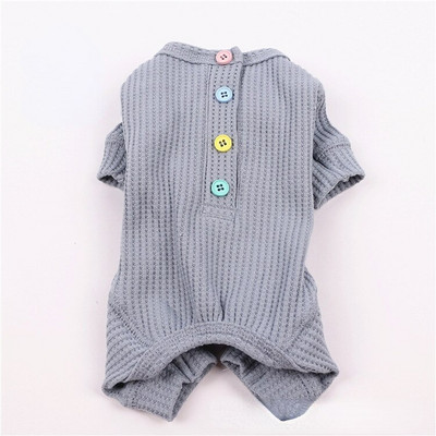 Bavlnené vaflové farebné gombíky pre psov, oblečenie pre šteniatka a mačky, oblečenie pre psov Bichon pre malých psov, jesenné a zimné oblečenie pre domáce zvieratá