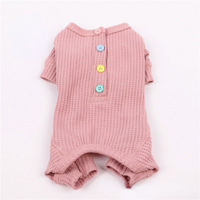 Bavlnené vaflové farebné gombíky pre psov, oblečenie pre šteniatka a mačky, oblečenie pre psov Bichon pre malých psov, jesenné a zimné oblečenie pre domáce zvieratá