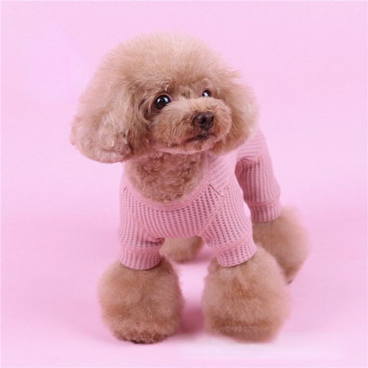 Bavlnené vaflové farebné gombíky pre psov, oblečenie pre šteniatka a mačky, oblečenie pre psov Bichon pre malých psov, jesenné a zimné oblečenie pre domáce zvieratá
