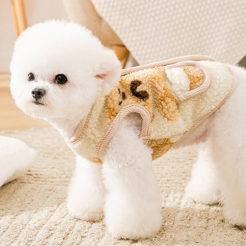 Jarná jesenná vesta pre domáce zvieratá s mačacou potlačou, kardigan pre mačky a psov, jahňacia flísová bunda pre mačiatka, šteniatka, oblečenie bez rukávov pre psov, vesta pre psov, potreby pre psov