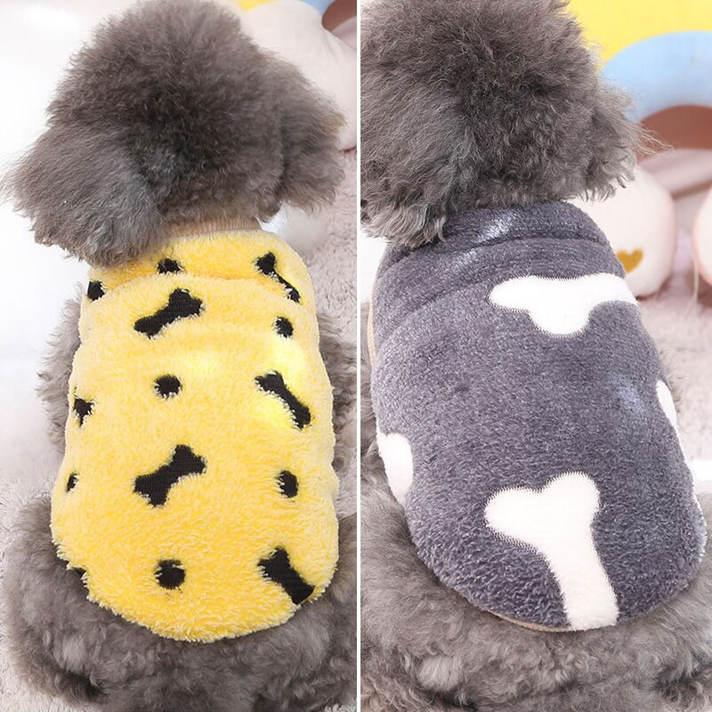 Talvine sügisene kutsikavest pluss sametist tihendav lemmikloomamantlid Lemmikloomade trükitud särgid Pehmed soojad vabaaja armsad väikese koera riided kassi riided