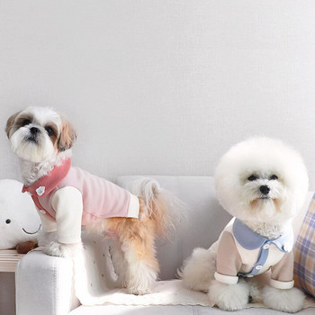Pet Dog Ροζ Μπλε Πουκάμισο Teddy Puppy Ρούχα Bichon Pomeranian Ριγέ Δίποδα Ρούχα Ρούχα για κατοικίδια