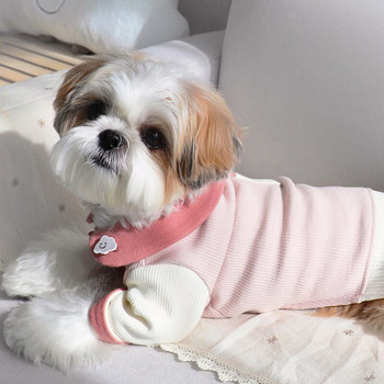 Pet Dog Ροζ Μπλε Πουκάμισο Teddy Puppy Ρούχα Bichon Pomeranian Ριγέ Δίποδα Ρούχα Ρούχα για κατοικίδια