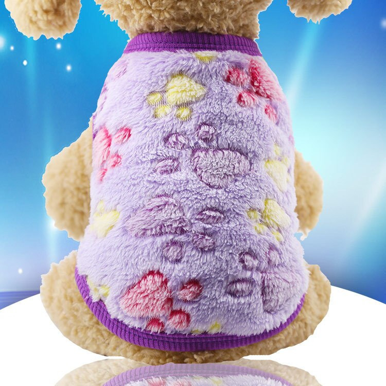 Mažų naminių šunų drabužiai naminiams gyvūnėliams šiltos koralų vilnos liemenės Animacinių filmų spausdintos liemenės šuniukų drabužiai Jorkšyro Čihuahua naminių kačių drabužiai