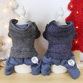 Oblečenie pre psov Rifľové vlnené bavlnené oblečenie pre mačky a psov, overal, bunda, kabát, oblečenie pre domáce zvieratá, bavlna, zimné produkty, šteňa, čivava