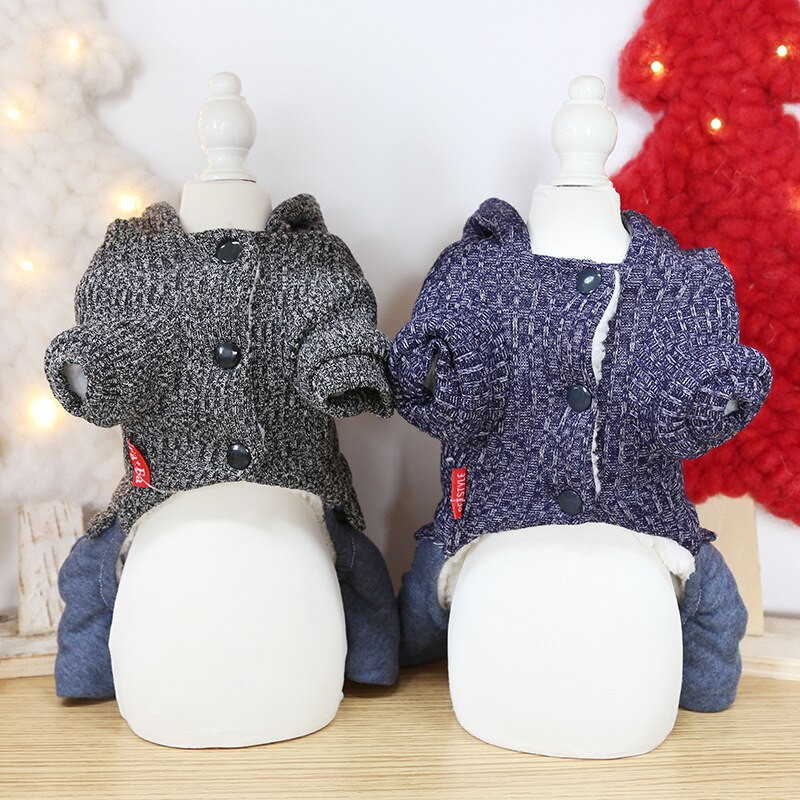 Oblečenie pre psov Rifľové vlnené bavlnené oblečenie pre mačky a psov, overal, bunda, kabát, oblečenie pre domáce zvieratá, bavlna, zimné produkty, šteňa, čivava